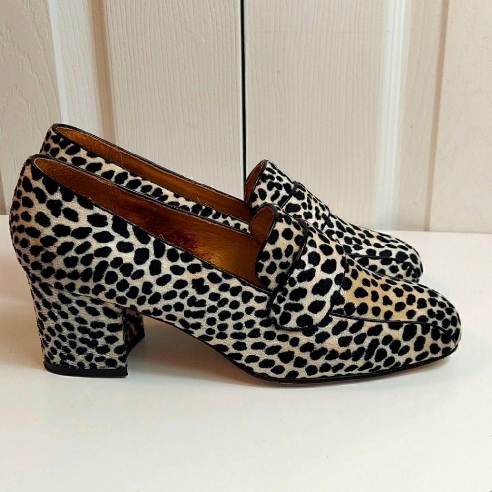 Vintage Doll Factory Animal Print Heeled Loafer 8